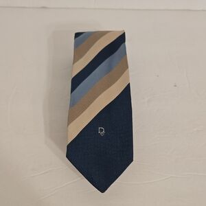 Dior Tie in Navy, Beige, and Light Blue